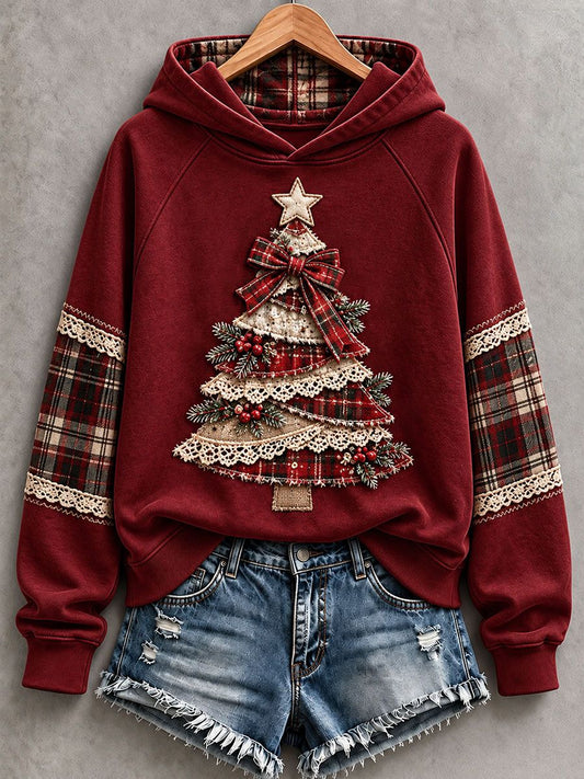 Women's Christmas Tree Print Hoodie