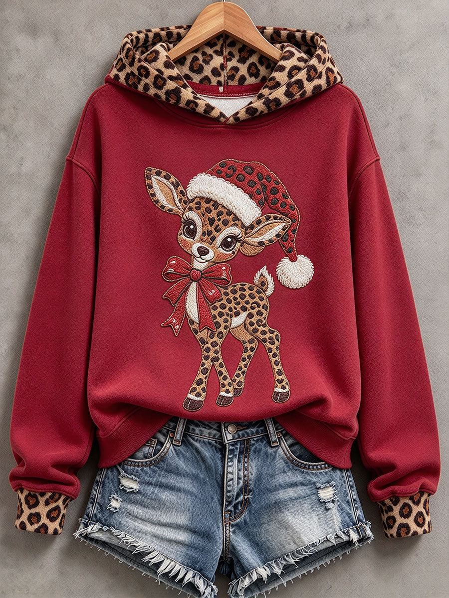 Women’s Christmas Reindeer Print Casual Sweatshirt