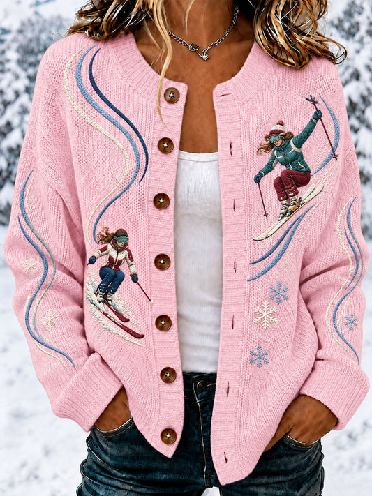 Women's Double-Ski Print Cardigans