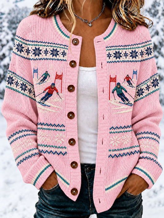 Women's Double-Ski Print Cardigans