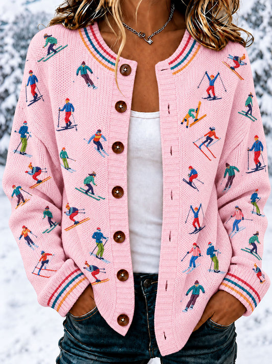 Women's Double-Ski Print Cardigans