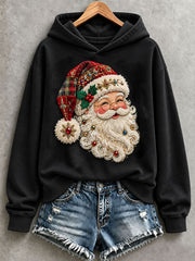 Women's Santa Print Hoodie