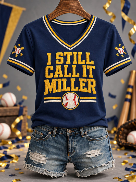 Women's Gift For Baseball Fans Casual V-Neck Tee