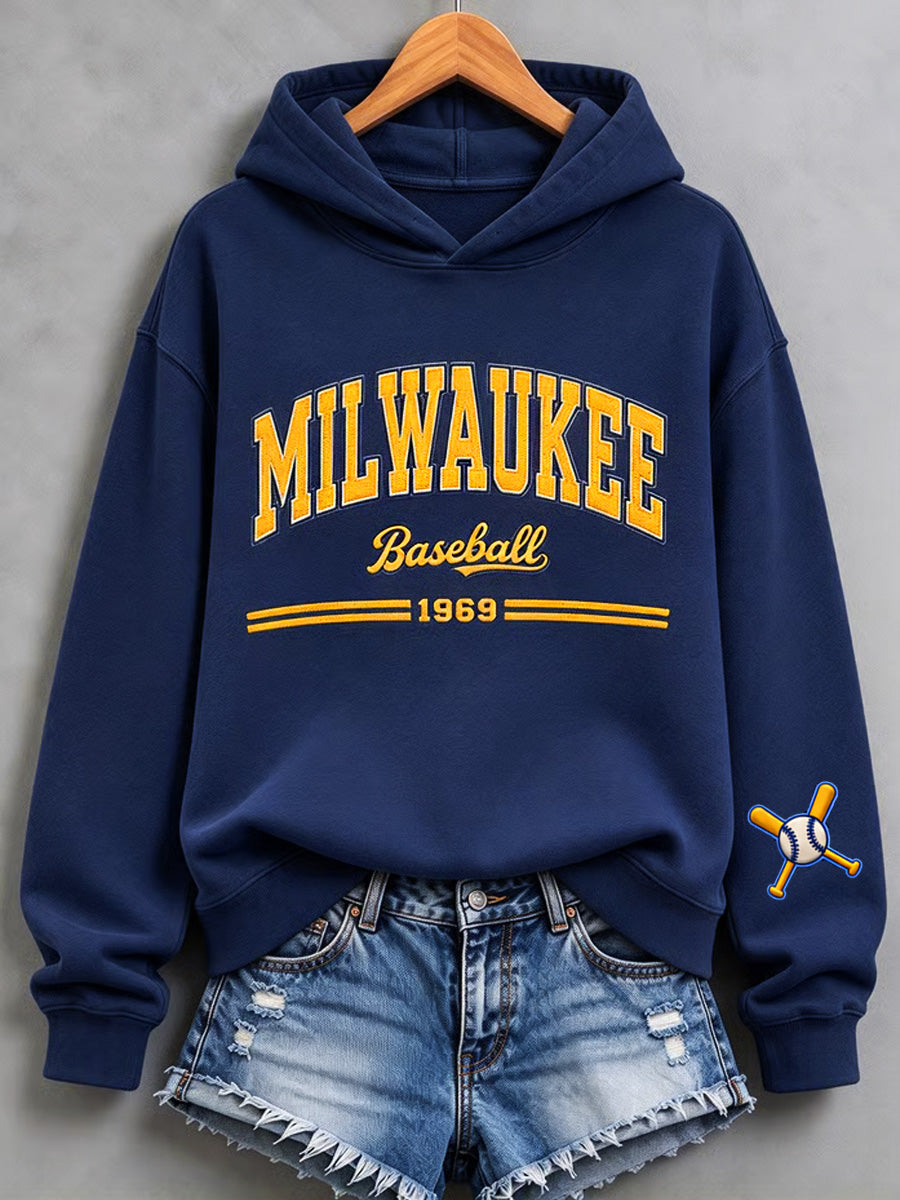 Women's Baseball Print Hoodies