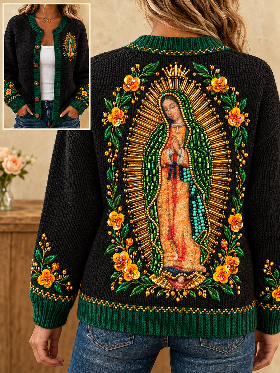 Women's Our Lady of Guadalupe Day Art Printed Cardigan