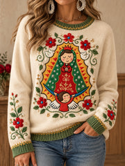 Women's Our Lady of Guadalupe Day Art Printed Casual Tops