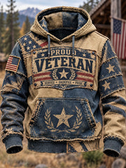 Men's Veterans Day Printed Casual Hoodie