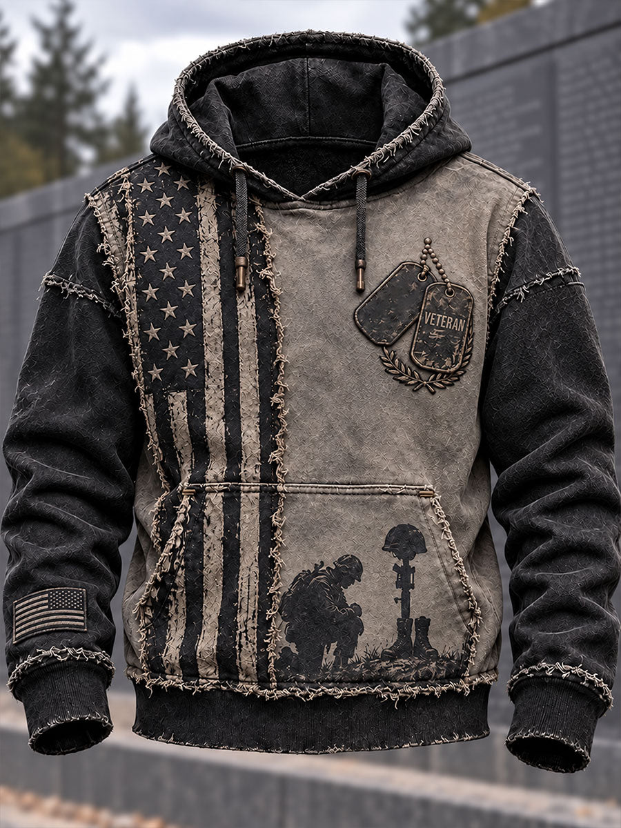 Men's Veterans Day Printed Casual Hoodie