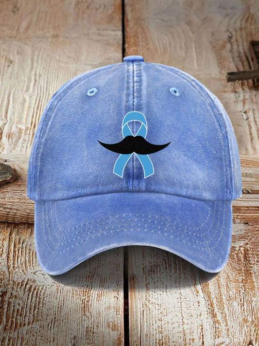 Unisex Mustache Print Men's Health Support Graphic Cap