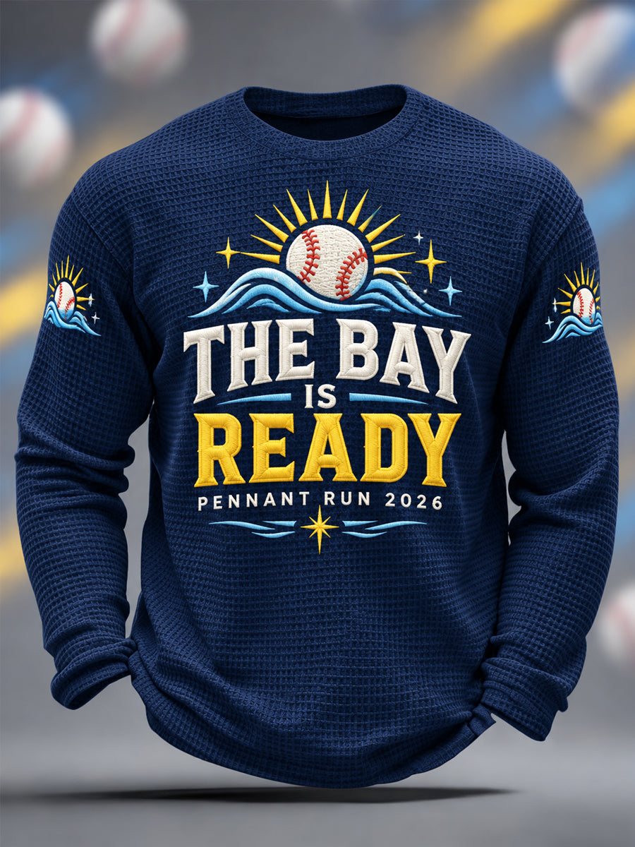 Men's Gift For Baseball Fans Casual Waffle Long Sleeve T-Shirt
