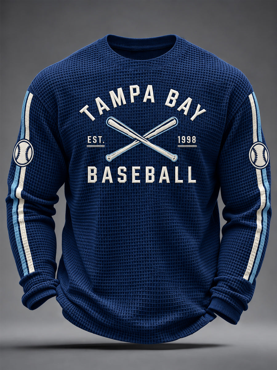 Men's Gift For Baseball Fans Casual Waffle Long Sleeve T-Shirt