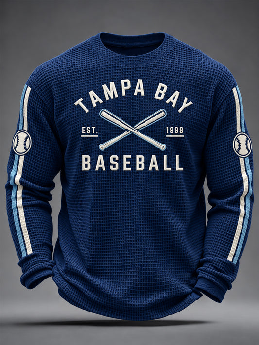 Men's Gift For Baseball Fans Casual Waffle Long Sleeve T-Shirt