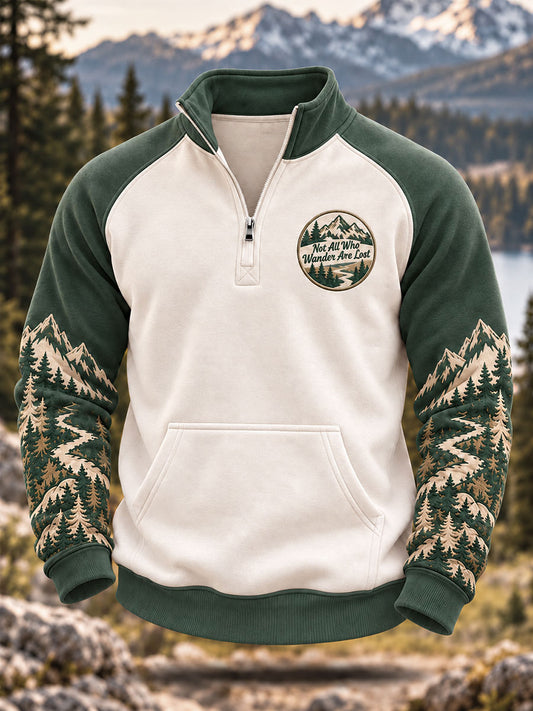 Men's Not All Who Wander Are Lost Print Zip-Up Hoodie