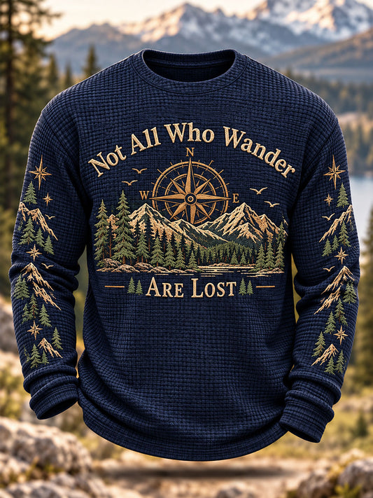 Men's Hike Lovers Casual Waffle Long Sleeve T-Shirt