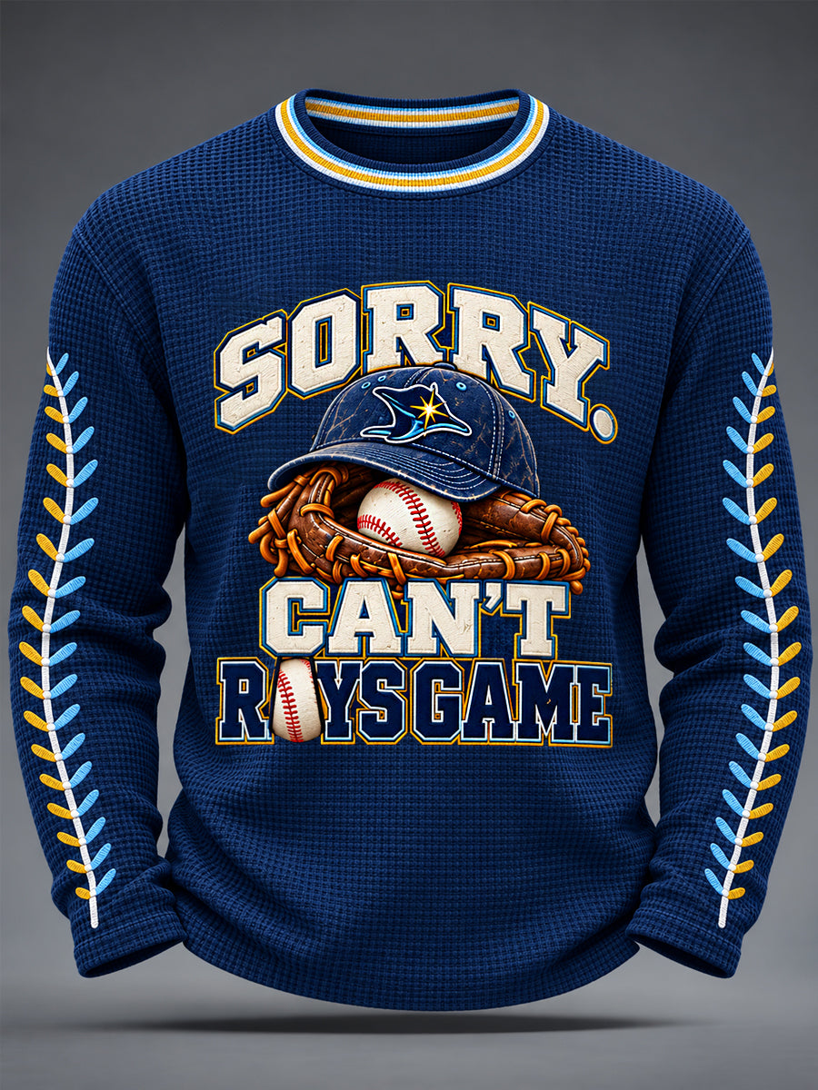Men's Gift For Baseball Fans Casual Waffle Long Sleeve T-Shirt