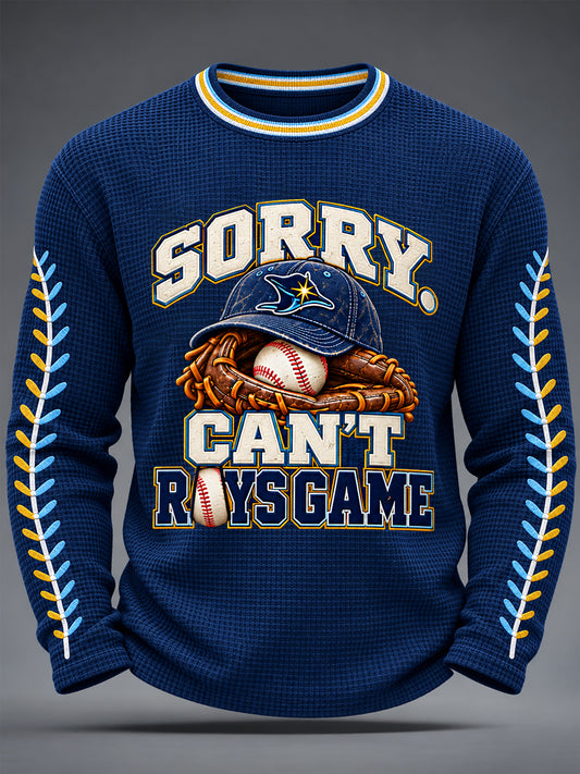 Men's Gift For Baseball Fans Casual Waffle Long Sleeve T-Shirt