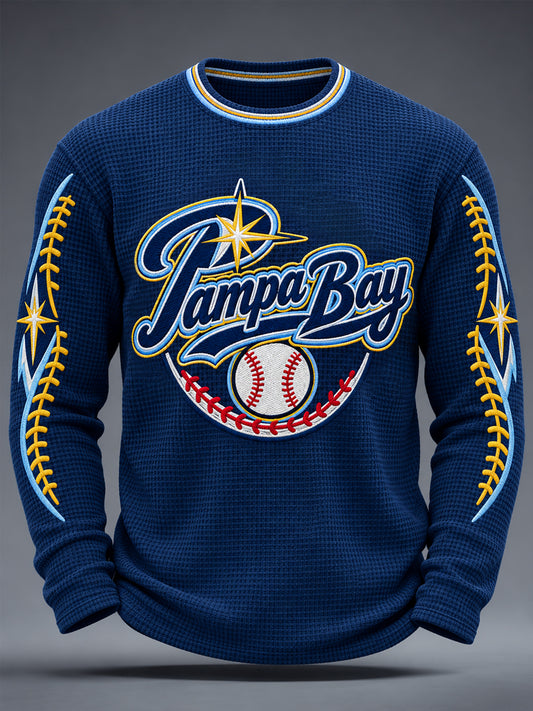 Men's Gift For Baseball Fans Casual Waffle Long Sleeve T-Shirt