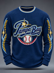 Men's Gift For Baseball Fans Casual Waffle Long Sleeve T-Shirt