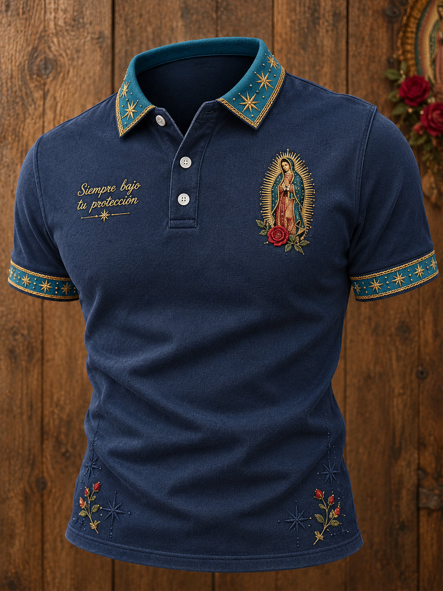 Men's Mexico Our Lady of Guadalupe Art Printed Casual Tops