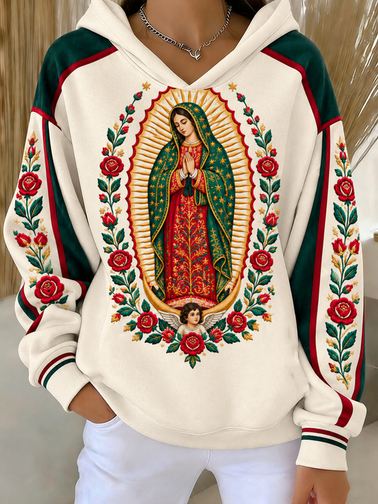 Women's Feast of Our Lady of Guadalupe art Printed Regular Sweatshirt