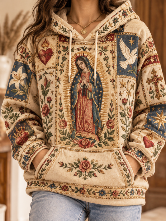 Women's Feast of Our Lady of Guadalupe art Printed hoodie