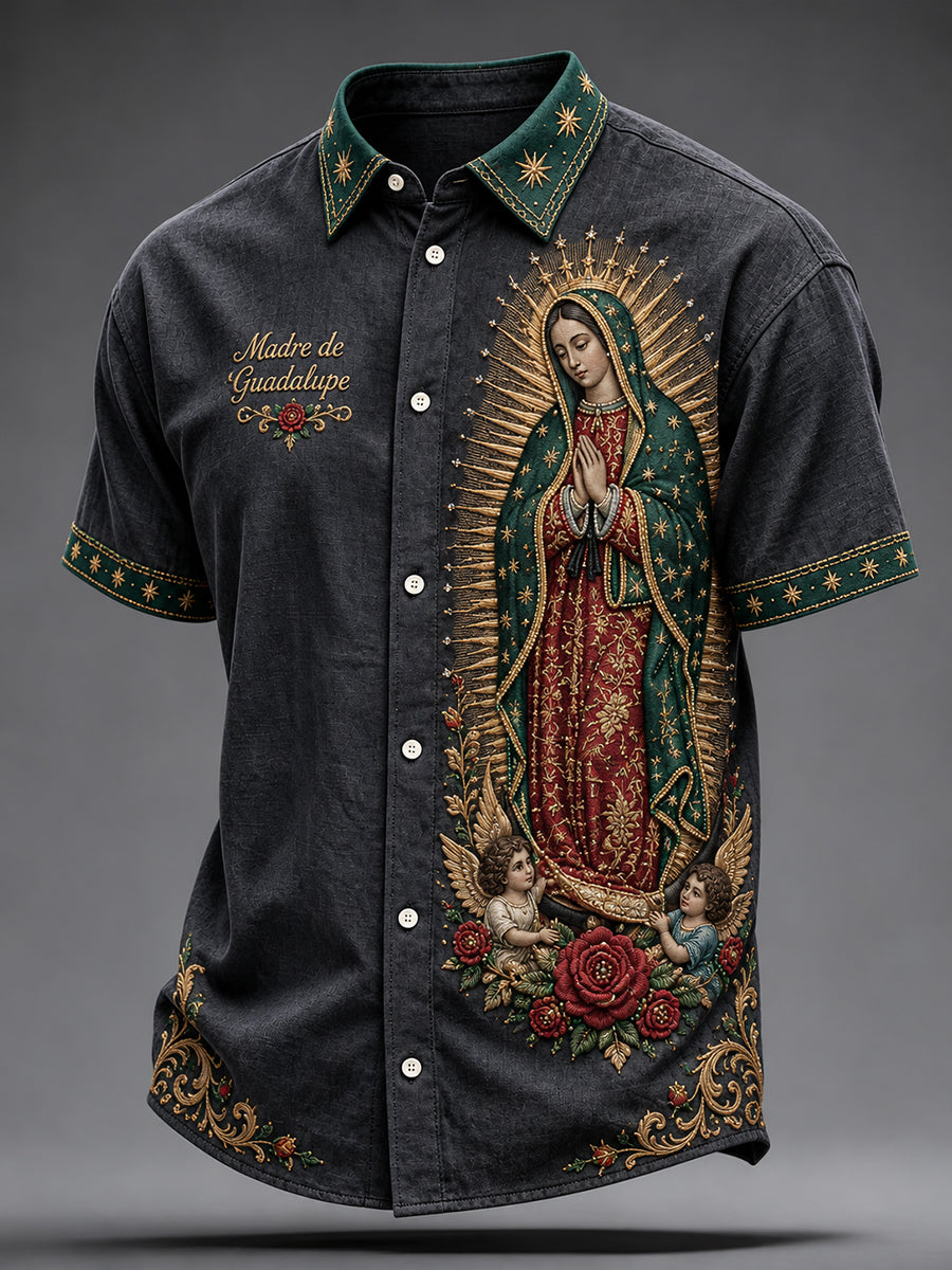 Men's Mexico Our Lady of Guadalupe Art Printed Shirt