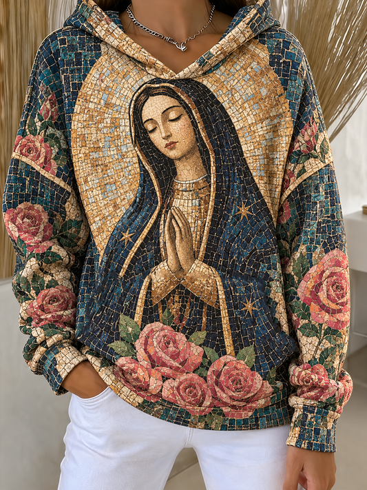 Women's Feast of Our Lady of Guadalupe art Printed Hoodies