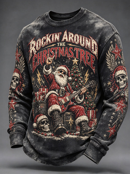 Men's Heavy Metal Rock Christmas CrewNeck Sweatshirt