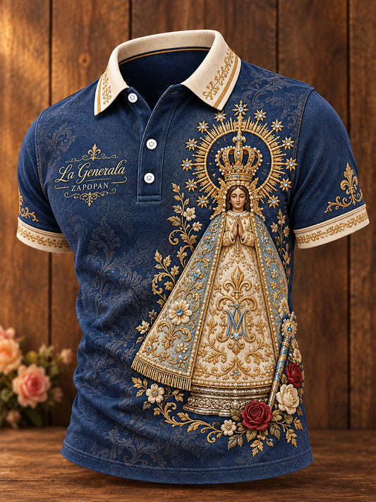 Men's Mexico Virgen de Zapopan Printed Casual Tops