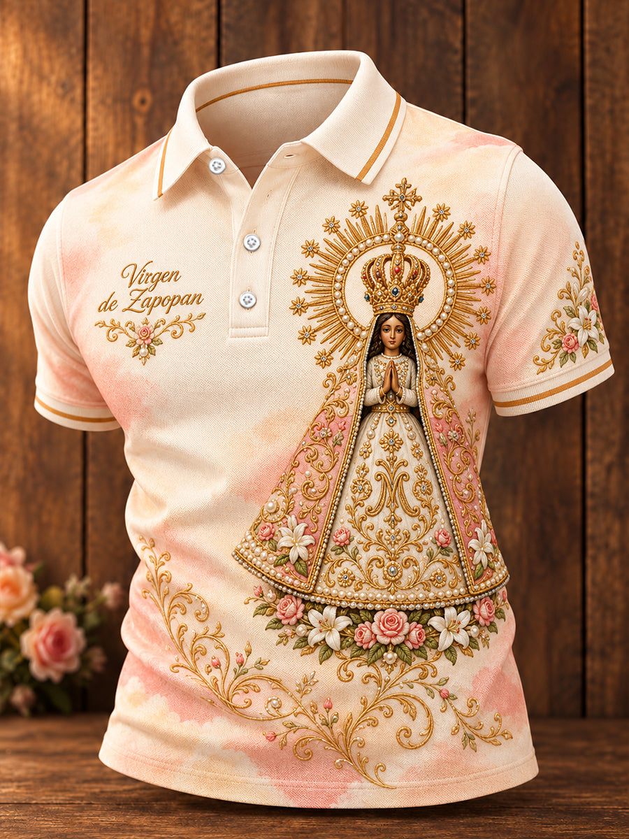 Men's Mexico Virgen de Zapopan Printed Casual Tops