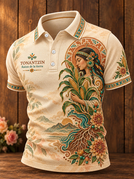 Men's Mexico Tonantzin Printed Casual Tops