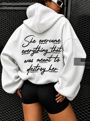 Women's She Overcame Everything That Was Meant To Destroy Her Print  Hoodies