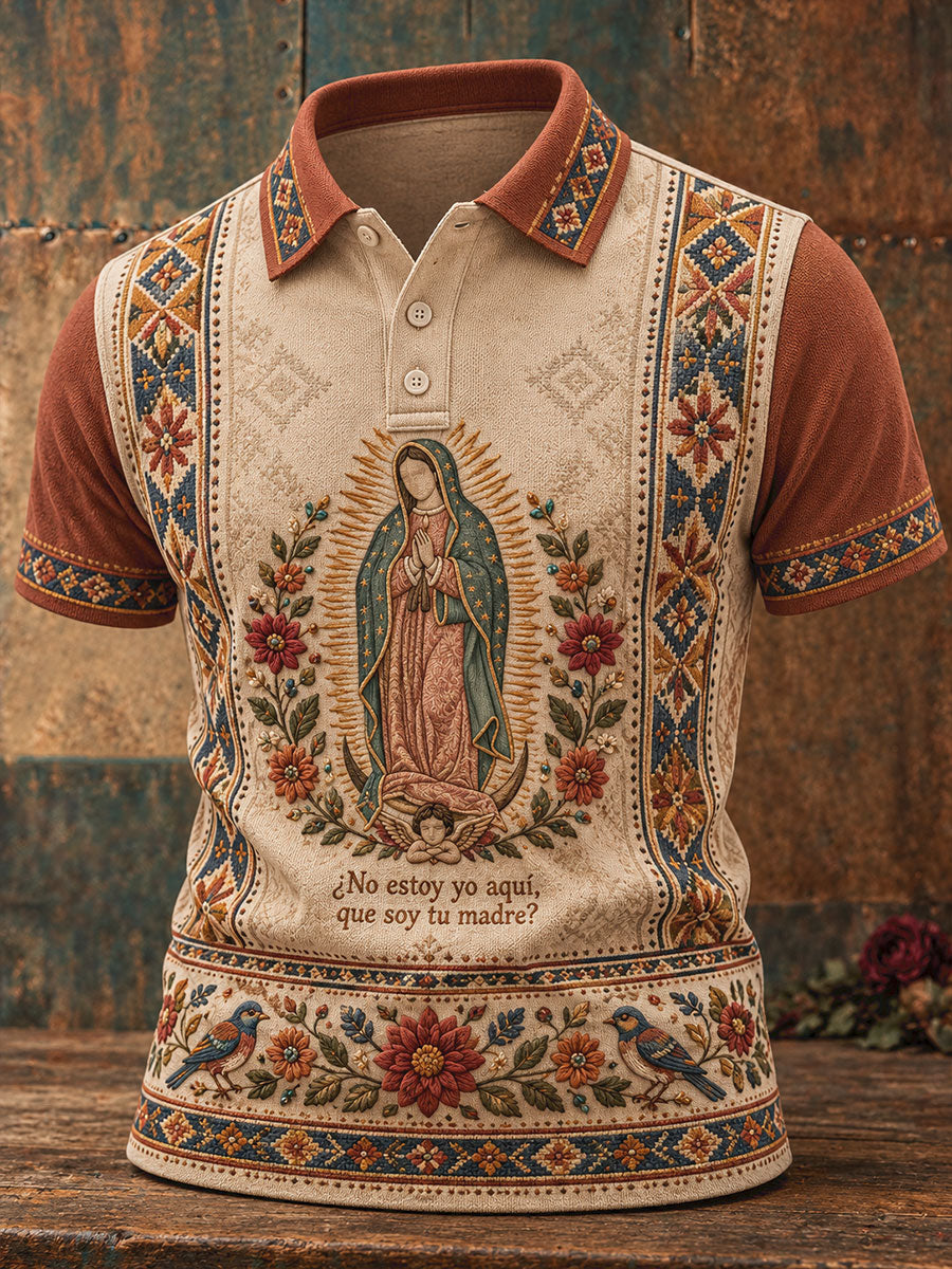 Men's Mexico Our Lady of Guadalupe Art Printed Casual Tops