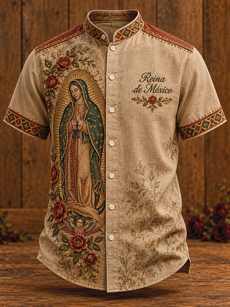 Men's Mexico Our Lady of Guadalupe Art Printed Shirt