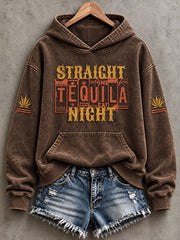 Women's Straight Tequila Night Print  Hoodies