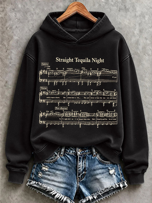 Women's Straight Tequila Night Print  Regular Sweatshirt