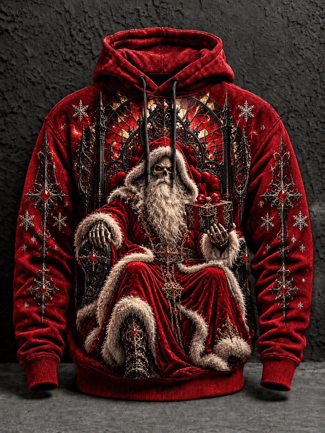 Men's Gothic Christmas Printed Hoodie