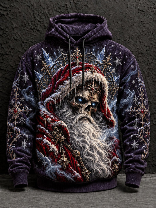 Men's Gothic Christmas Printed Hoodie