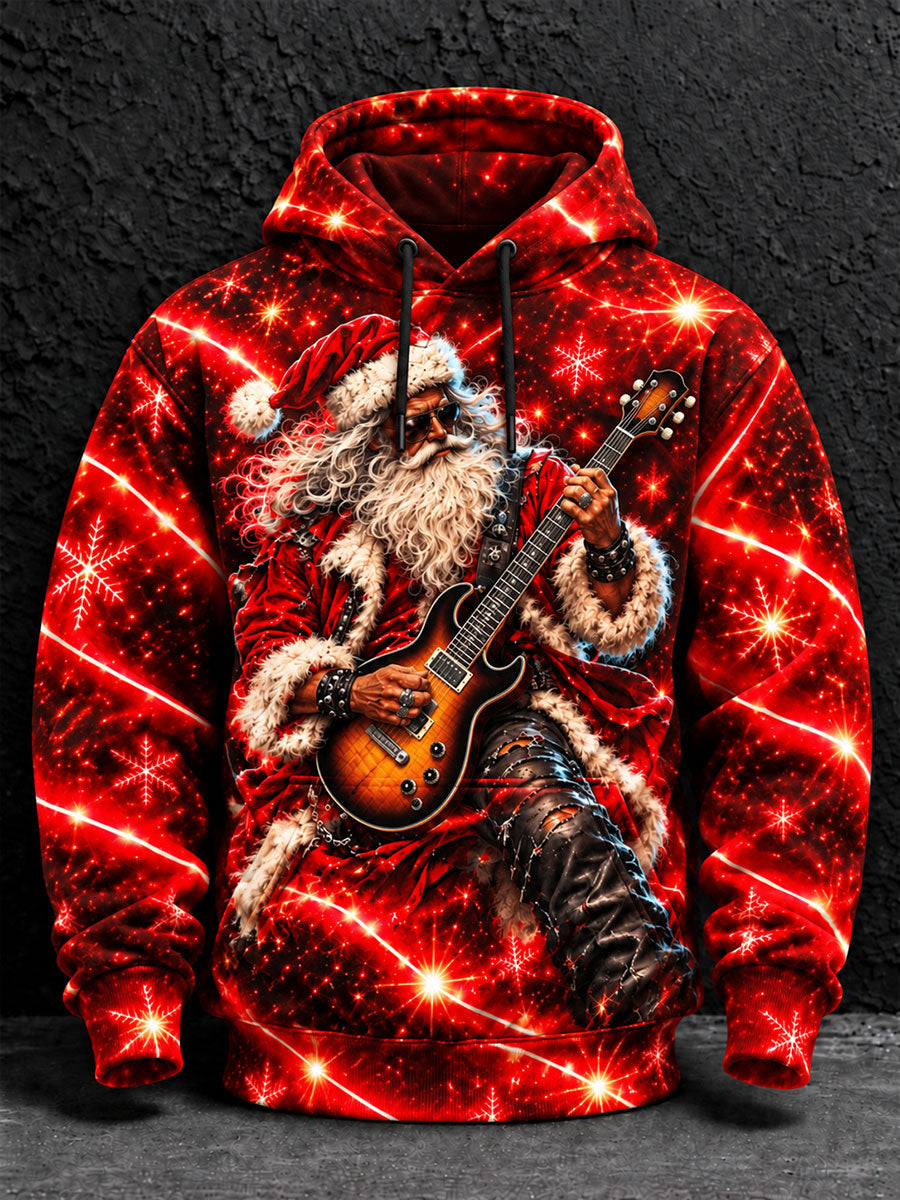 Men's Santa Claus Art Print Casual Hoodie