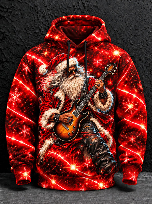 Men's Santa Claus Art Print Casual Hoodie