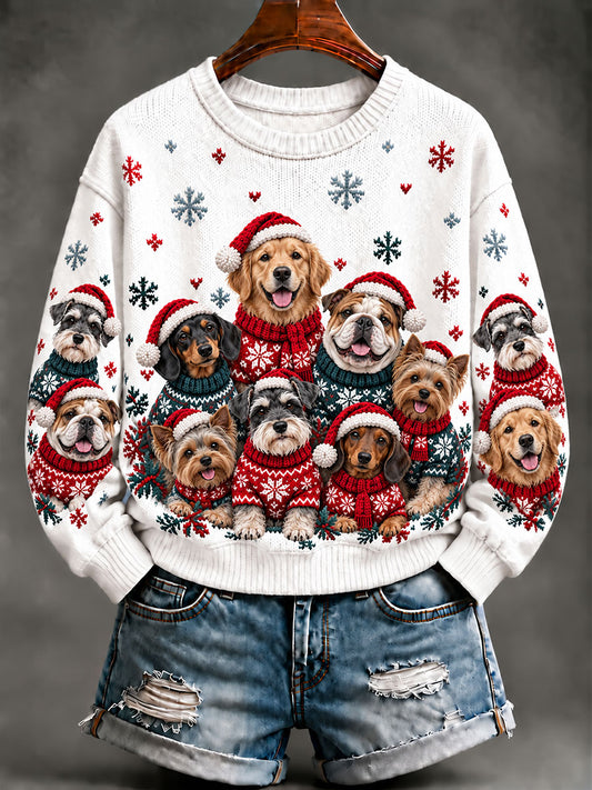 Women's Dog Art Print Casual Top