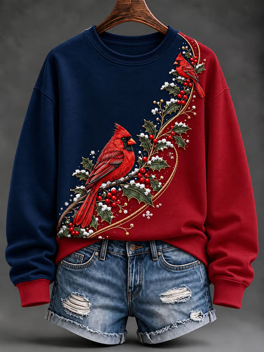 Women's Christmas Art Print Regular Sweatshirt