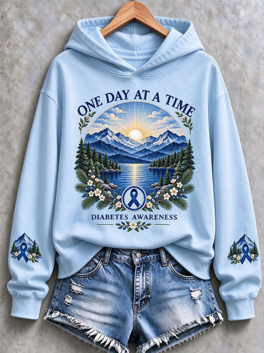 Women's Diabetes Awareness Print Sweatshirt