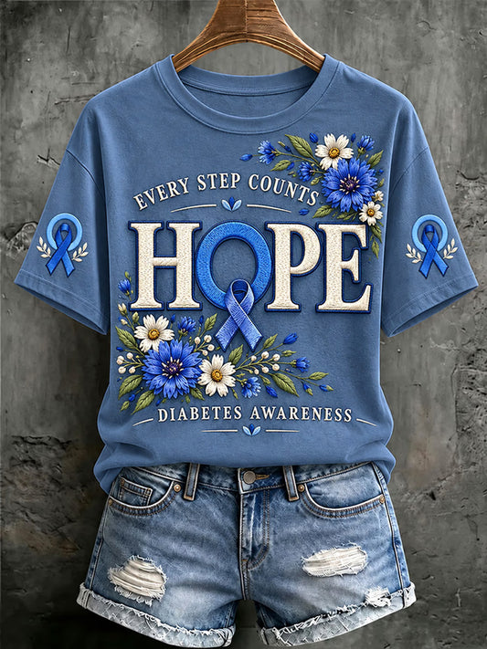 Women's Diabetes Awareness Print Tee