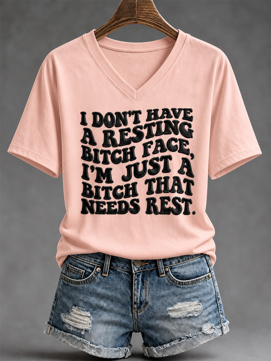 Women's Sassy & Sarcastic Funny Graphic Print V-Neck Tee