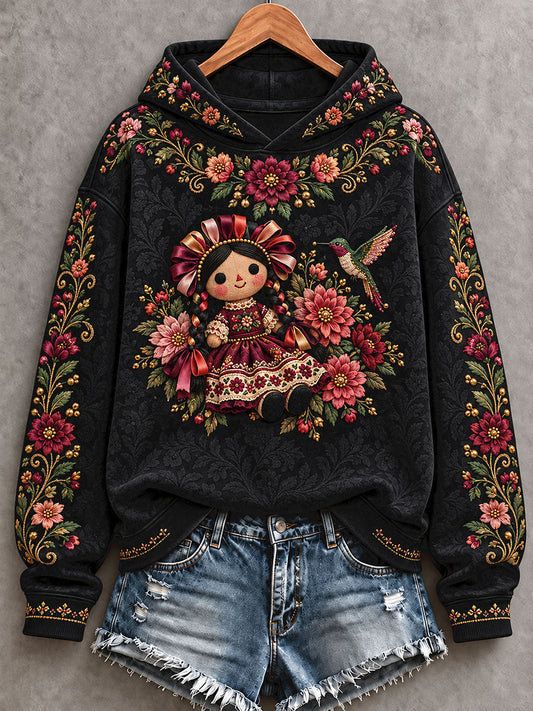 Women's Mexico Folk Culture Art Printed Sweatshirt
