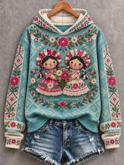 Women's Mexico Folk Culture Art Printed Sweatshirt