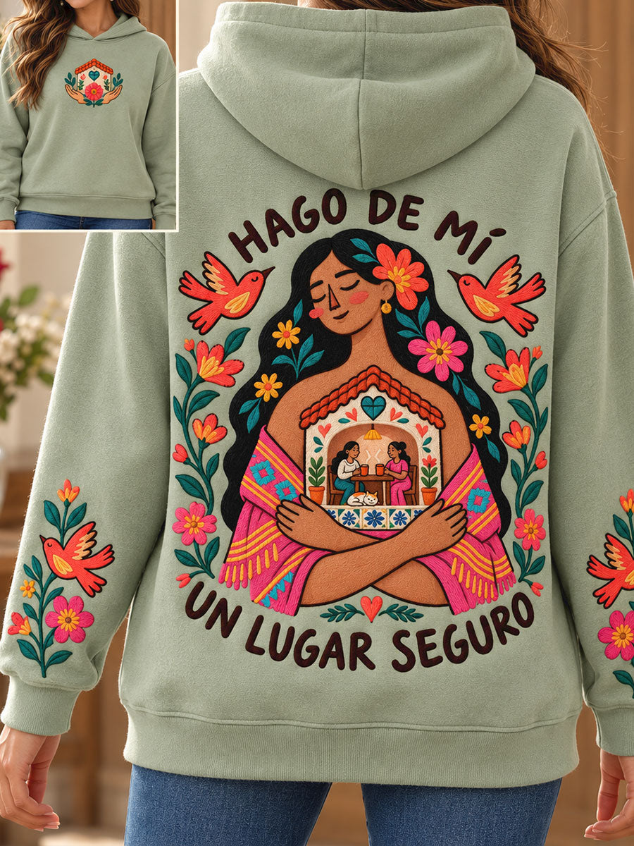 Women's Mexicano Saying Art Printed Hoodie