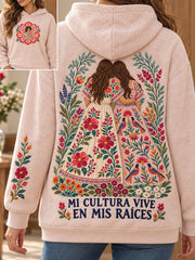 Women's Mexicano Saying Art Printed Hoodie