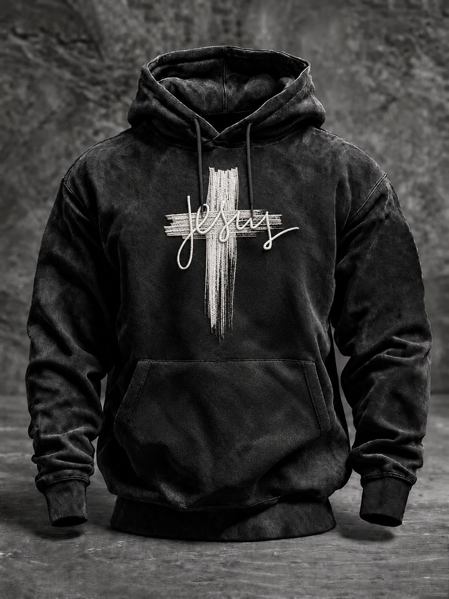 Men's Faith Oversized Drop-Shoulder Hoodie with Pockets
